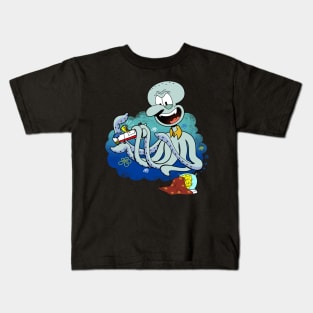 Funny Cute Horror Scary Kraken Nightmare Cartoon Kids T-Shirt